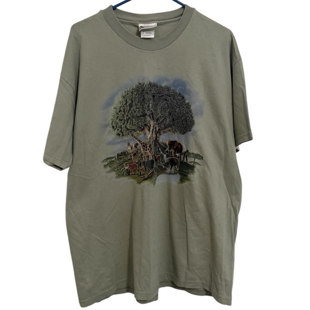 Disney Vintage Y2K Animal Kingdom Puff Print 3D Graphic Tee XL